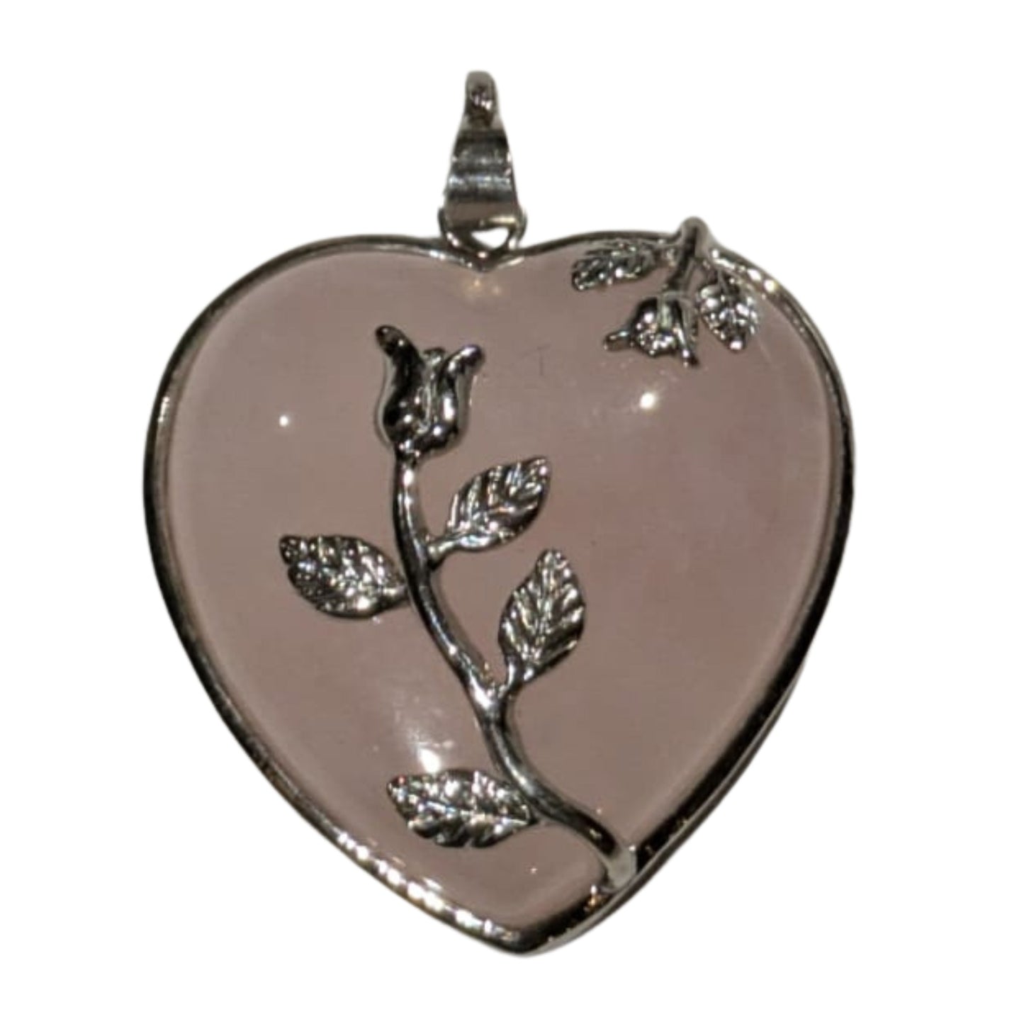 quartz rose en coeur tulipe