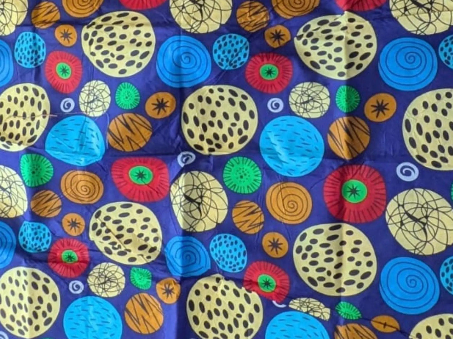 Tissu wax ronds multicolores