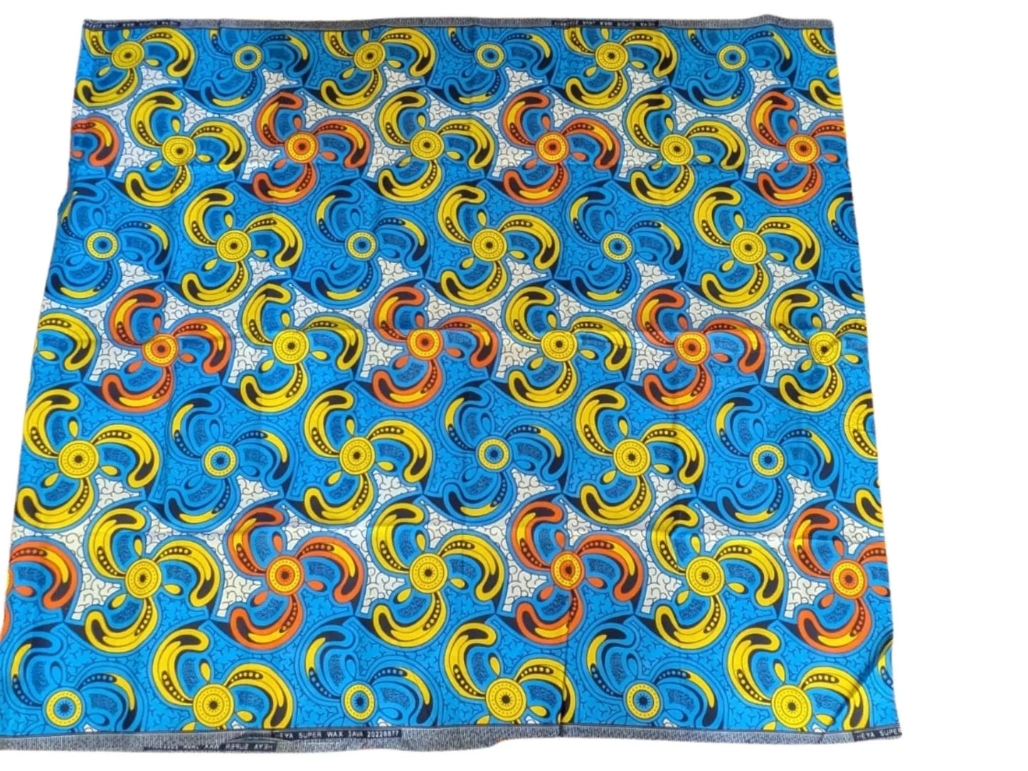 Tissu wax spirales bleues