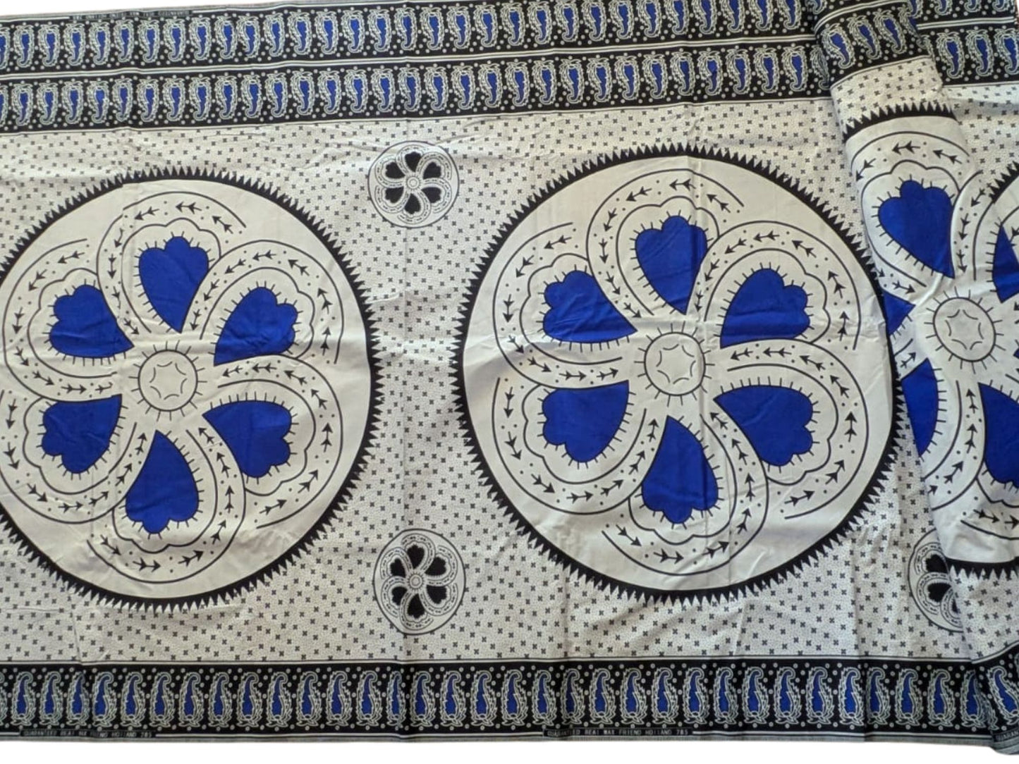 Tissu wax rond bleu