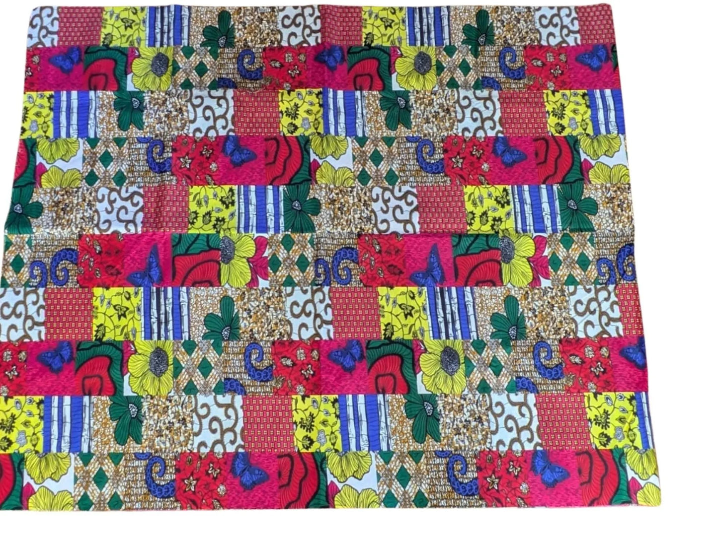 Tissu wax patchwork rouge