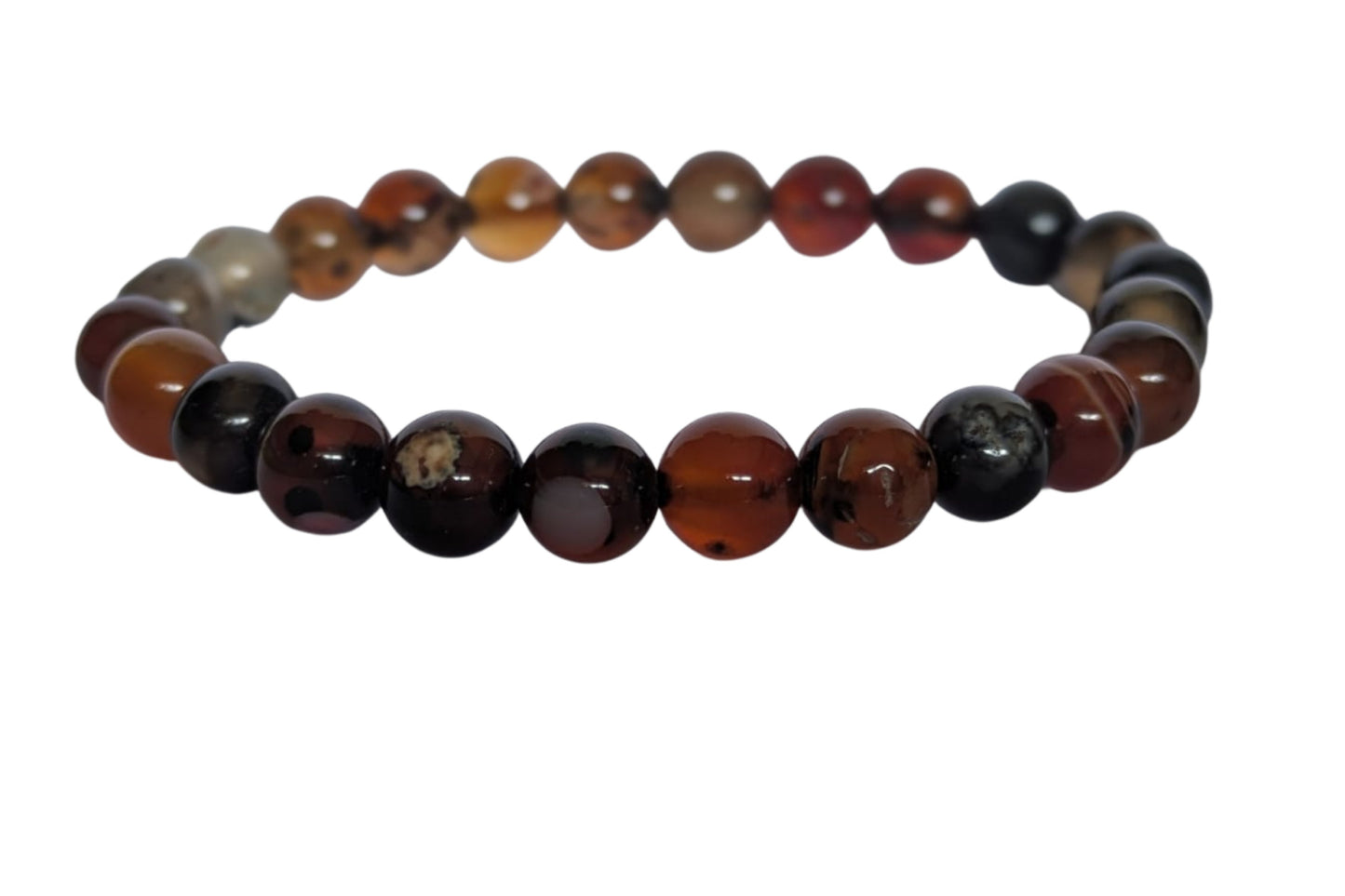 BRACELET EN DREAM AGATE – Perles 8 mm – Artisanat de Madagascar Pierre d’harmonie & protection douce | Nuances oniriques naturelles | Bracelet élastique fait main