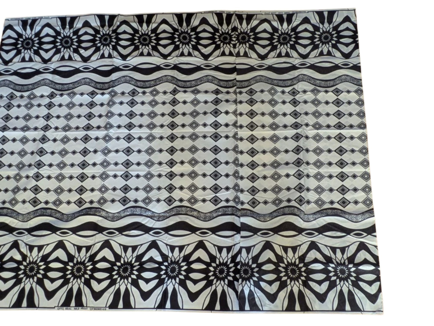 Tissu wax losange N/B