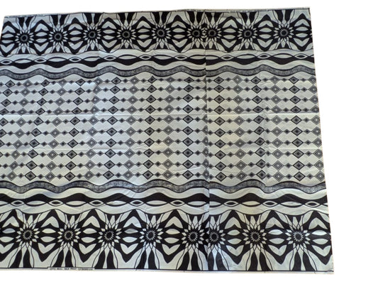 Tissu wax losange N/B