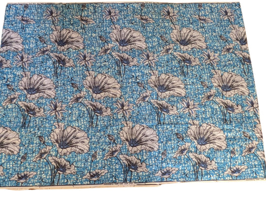 Tissu wax bleu ciel