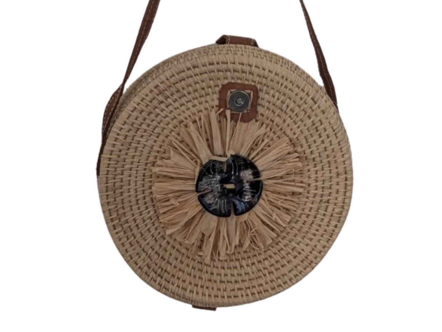 Sac à main rond en raphia