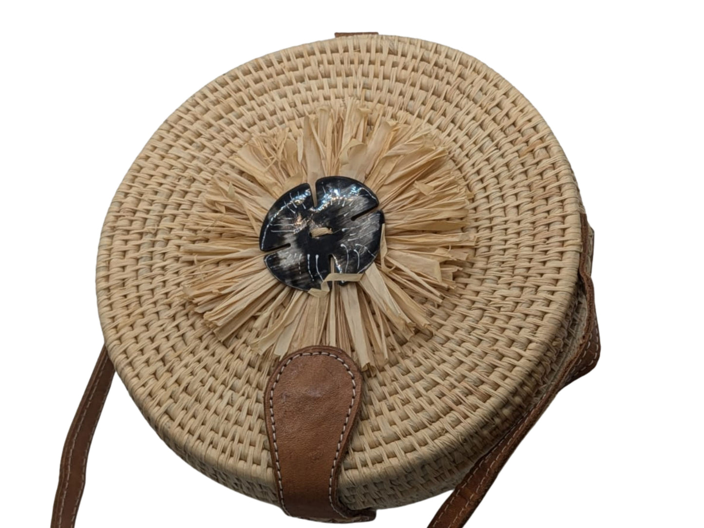 Sac à main rond en raphia