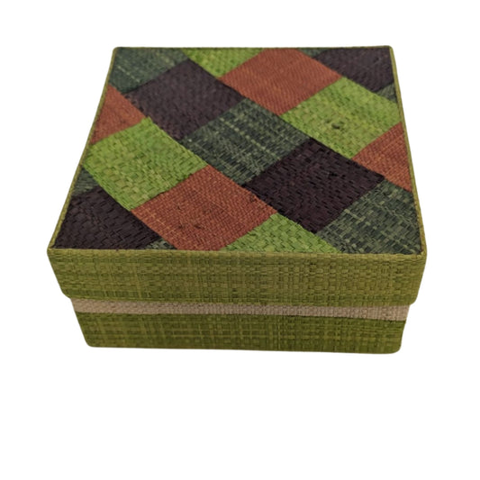 Boite à bijoux damier vert