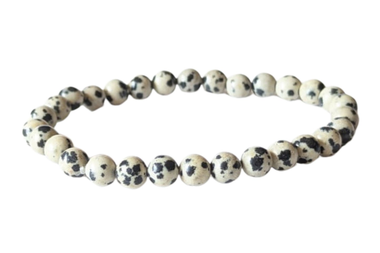 Bracelet Jaspe dalmatien 6 mm