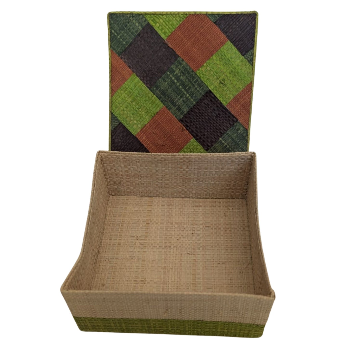 Boite à bijoux damier vert