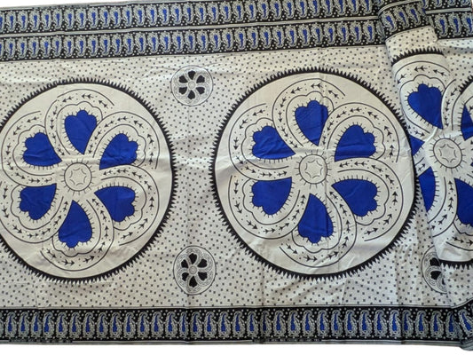 Tissu wax rond bleu