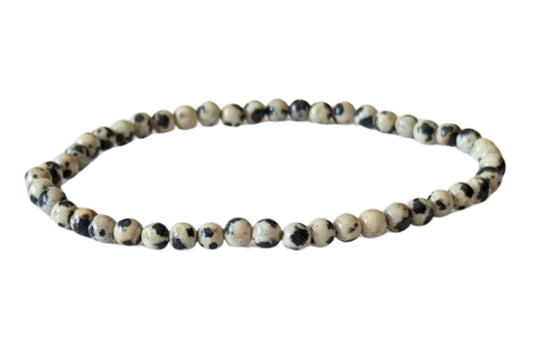 Bracelet Jaspe dalmatien 4 mm
