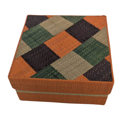 Boite à bijoux damier orange