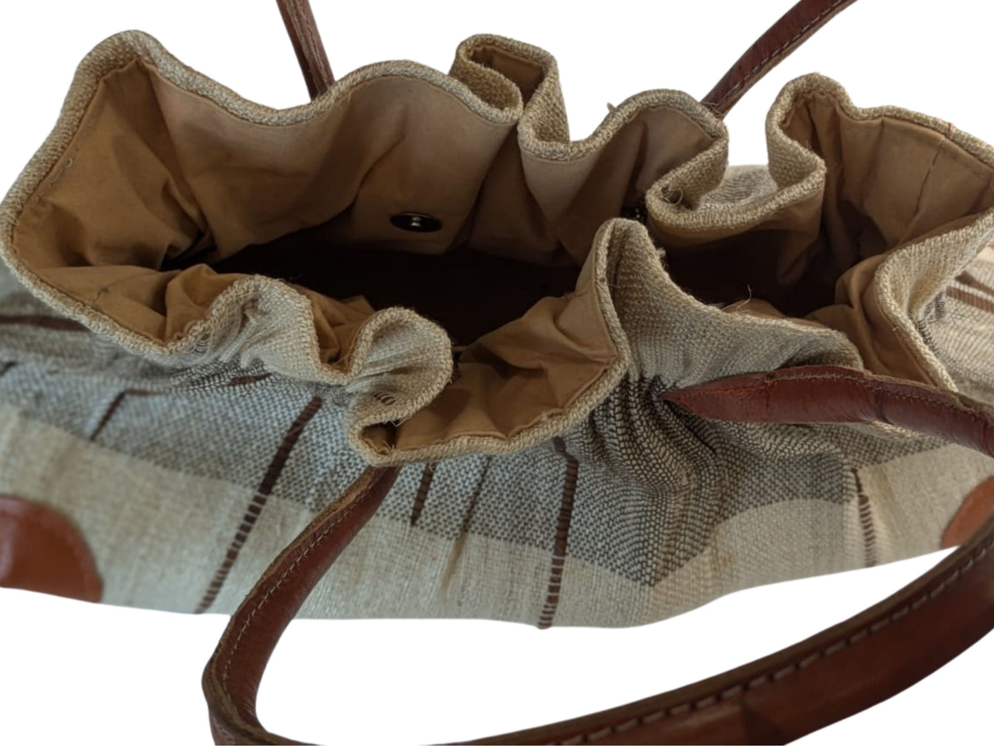 Sac à main en rabane et cuir