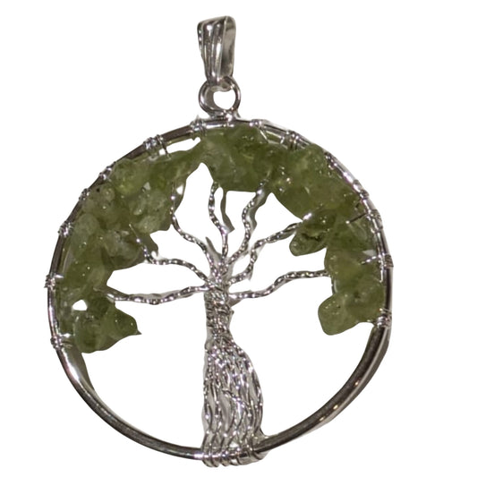 Arbre de vie péridot rond 3,5 cm