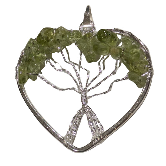 Arbre de vie péridot coeur 4 cm