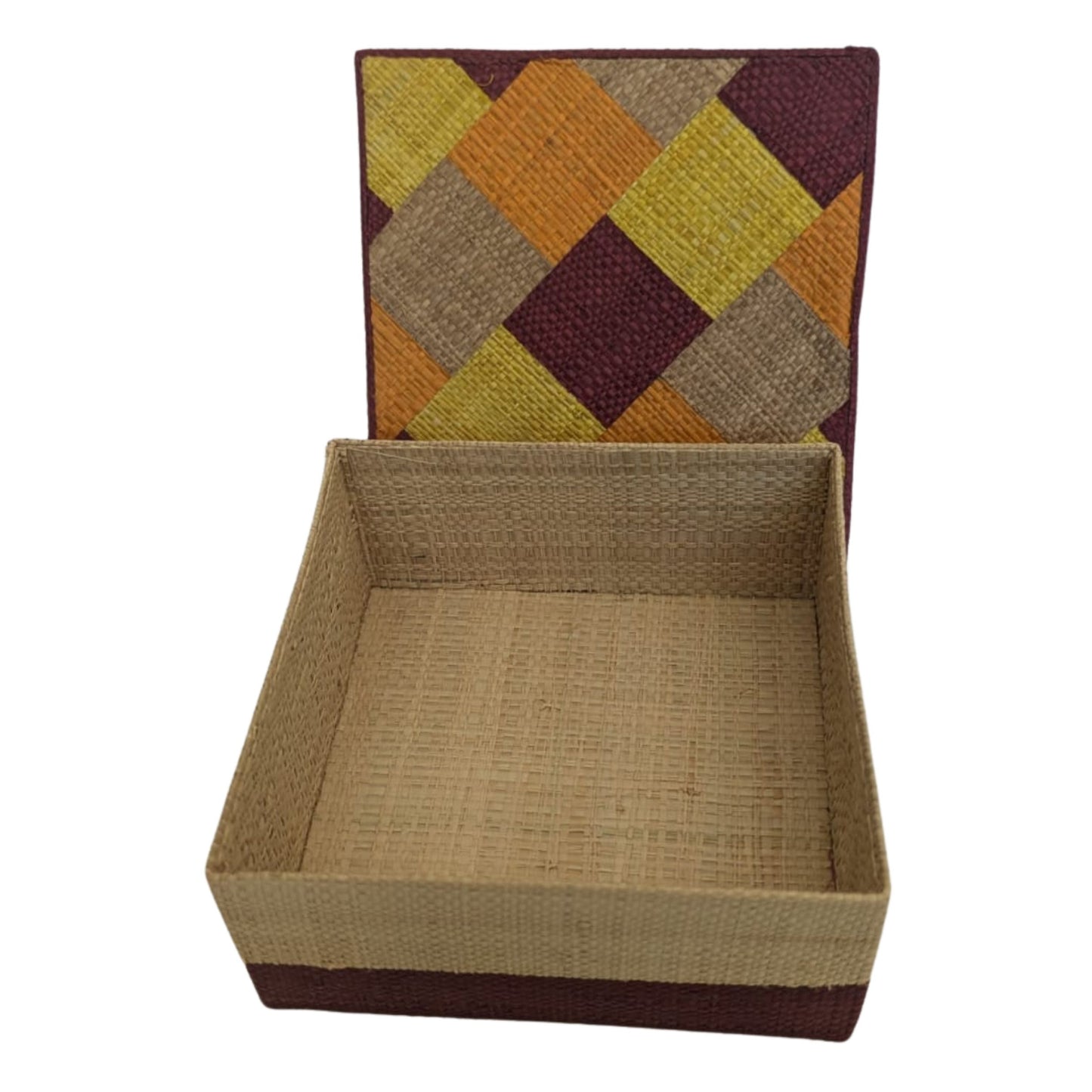 Boite a bijoux damier bordeaux