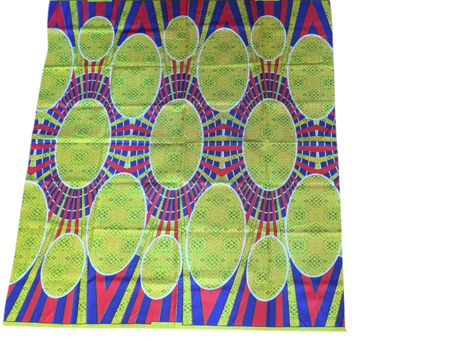 Tissu wax ovale jaune