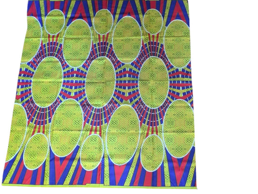 Tissu wax ovale jaune
