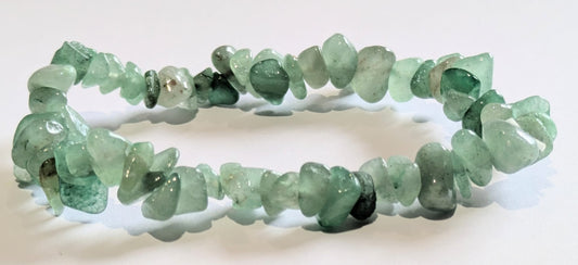 BRACELET CORAIL EN AVENTURINE – Perles aplaties – Artisanat de Madagascar Pierre de chance & harmonie | Vert naturel lumineux | Bracelet élastique fait main