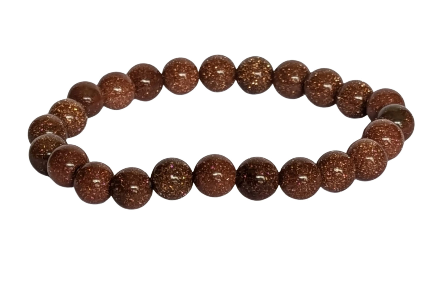 BRACELET EN GOLD SANDSTONE – Perles 8 mm – Artisanat de Madagascar Pierre d’énergie & ambition | Reflets dorés scintillants | Bracelet élastique fait main