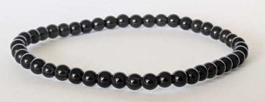 BRACELET EN OBSIDIENNE – Perles 4 mm – Artisanat de Madagascar Pierre de protection & transformation intérieure | Reflets dorés naturels | Bracelet élastique fait main