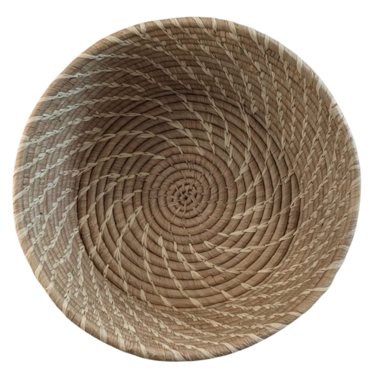 CORBEILLE RONDE EN RAPHIA NATURELLE - 26 CM – Artisanat de Madagascar Tressage traditionnel & décoration naturelle | Fait main | Pièce authentique et durable