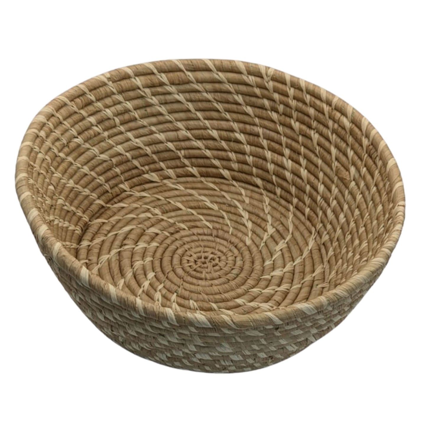 CORBEILLE RONDE EN RAPHIA NATUREL - 28 CM – Artisanat de Madagascar Tressage traditionnel & décoration naturelle | Fait main | Pièce authentique et durable